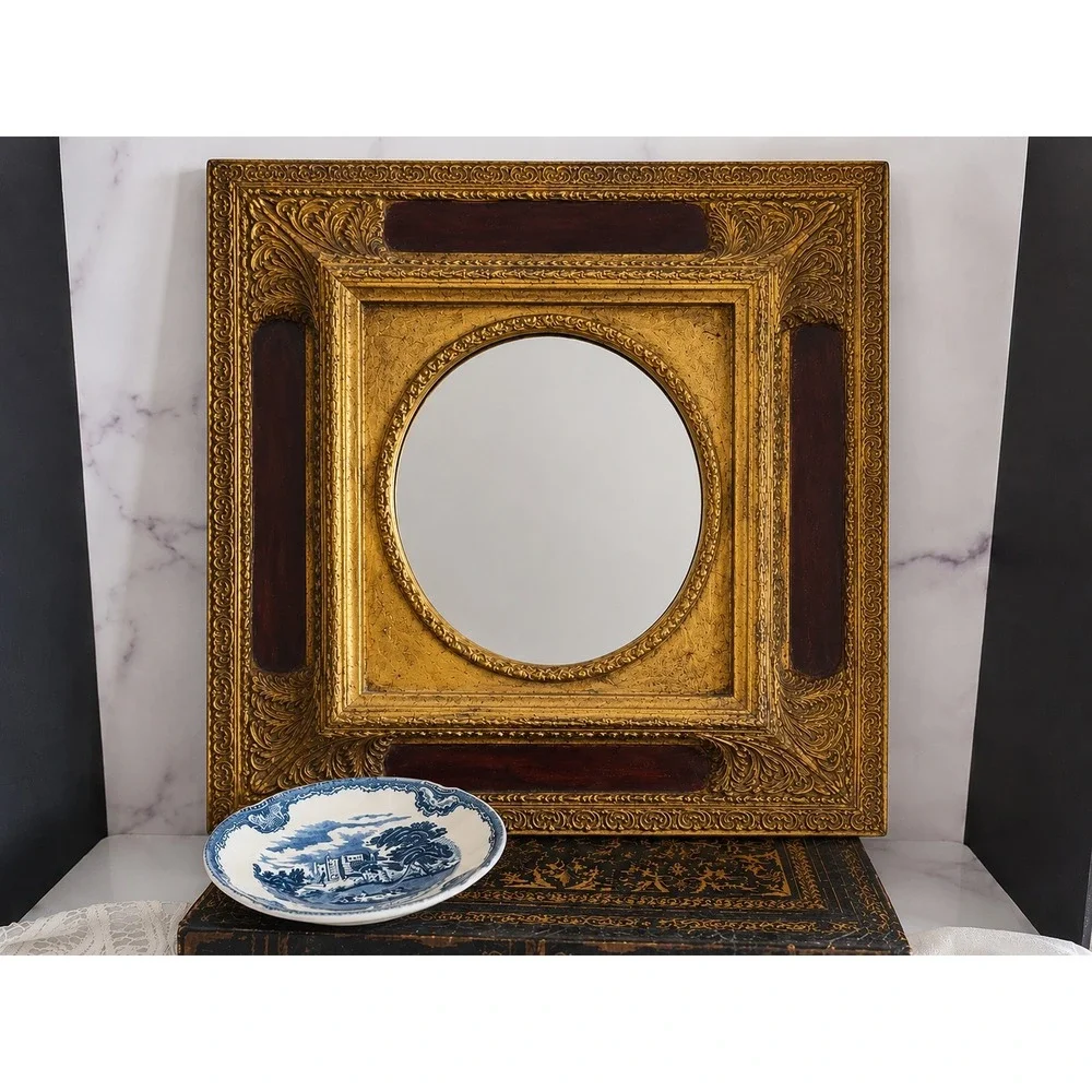 Vintage Gold Framed Wall Mirror French Chateau Hollywood Regency